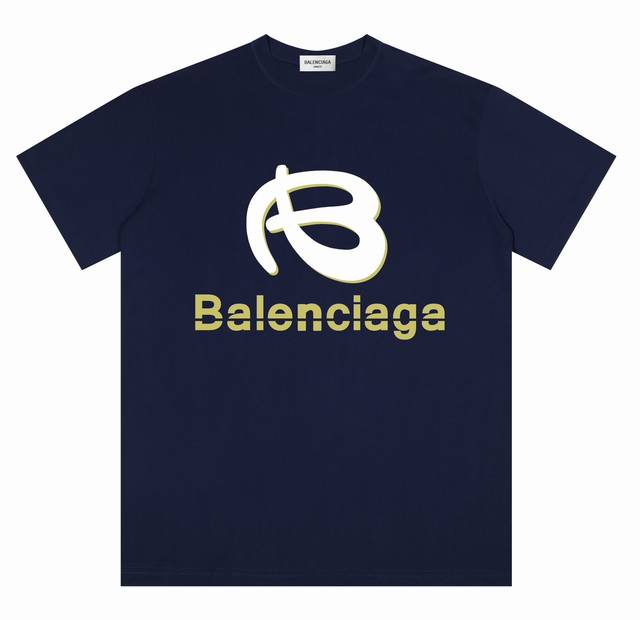 Balenciaga巴黎世家 爆款logo印花短袖t恤 前幅采用印花 Logo使用立体双重印花logo断层工艺 220G面料 三标齐全 面料舒适 男女同款 面料
